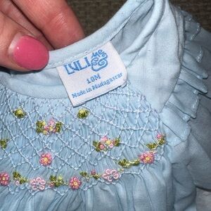 Luli & Me Smocked Blue Dress - 18M